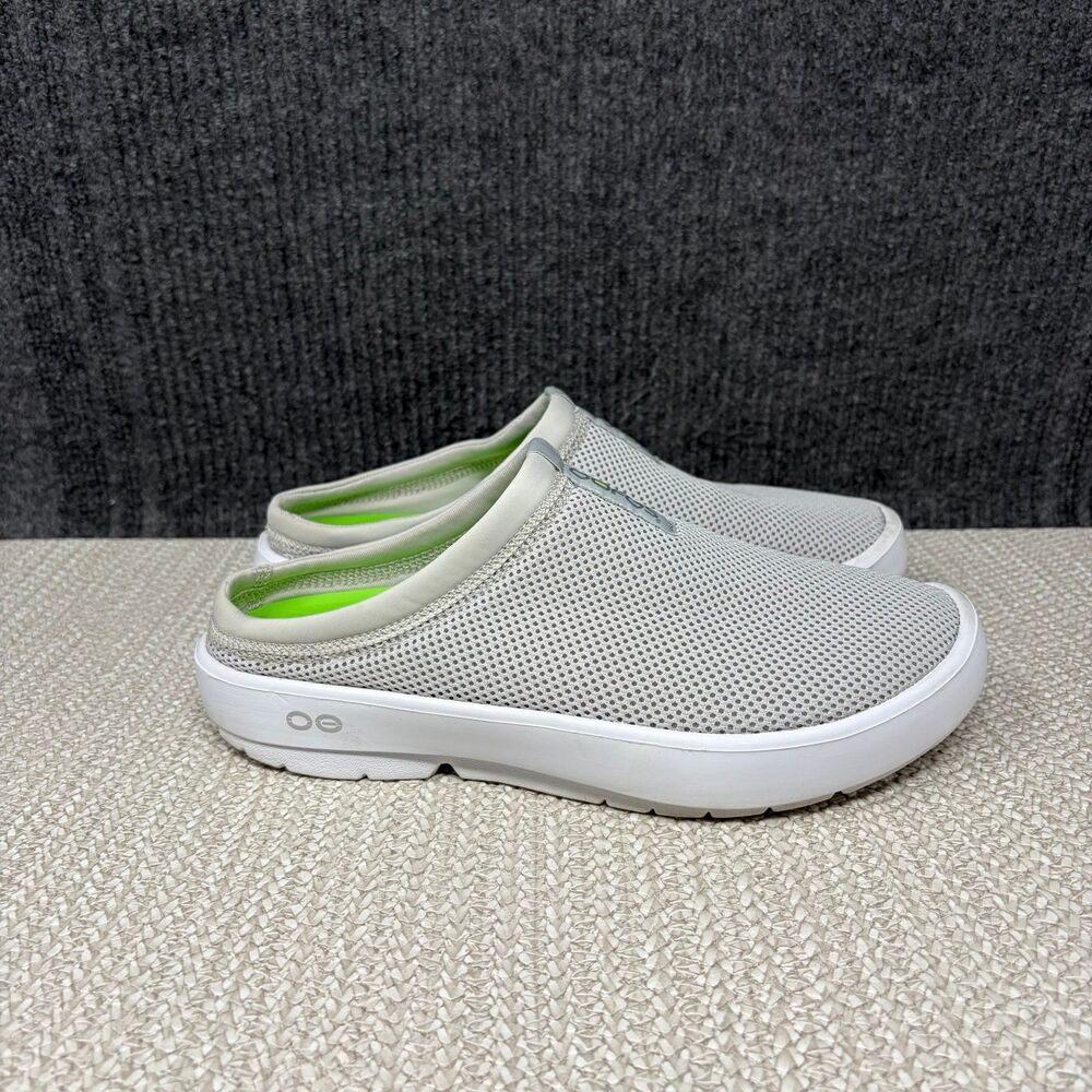 OOFOS OoCoozie Sport Mule Recovery Gray White Slip On Women’s Size 9